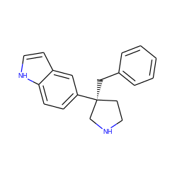 c1ccc(C[C@]2(c3ccc4[nH]ccc4c3)CCNC2)cc1 ZINC000043208081