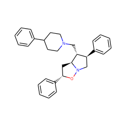 c1ccc(C2CCN(C[C@@H]3[C@@H](c4ccccc4)CN4O[C@H](c5ccccc5)C[C@@H]34)CC2)cc1 ZINC000013439113