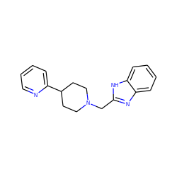 c1ccc(C2CCN(Cc3nc4ccccc4[nH]3)CC2)nc1 ZINC000013581163