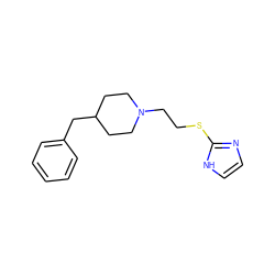 c1ccc(CC2CCN(CCSc3ncc[nH]3)CC2)cc1 ZINC000027563435