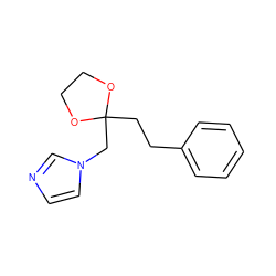 c1ccc(CCC2(Cn3ccnc3)OCCO2)cc1 ZINC000028647990