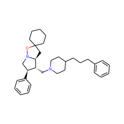 c1ccc(CCCC2CCN(C[C@@H]3[C@@H](c4ccccc4)CN4OC5(CCCCC5)C[C@@H]34)CC2)cc1 ZINC000027735241