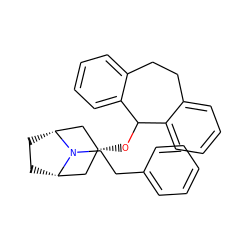 c1ccc(CCN2[C@H]3CC[C@@H]2C[C@H](OC2c4ccccc4CCc4ccccc42)C3)cc1 ZINC000101644955