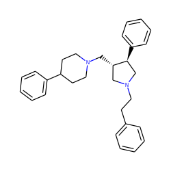 c1ccc(CCN2C[C@H](CN3CCC(c4ccccc4)CC3)[C@@H](c3ccccc3)C2)cc1 ZINC000053276281