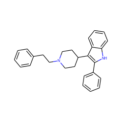 c1ccc(CCN2CCC(c3c(-c4ccccc4)[nH]c4ccccc34)CC2)cc1 ZINC000001489880