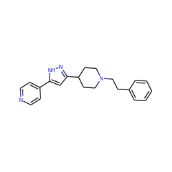 c1ccc(CCN2CCC(c3cc(-c4ccncc4)[nH]n3)CC2)cc1 ZINC000012356139