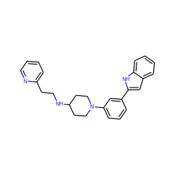 c1ccc(CCNC2CCN(c3cccc(-c4cc5ccccc5[nH]4)c3)CC2)nc1 ZINC000618012493