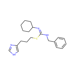 c1ccc(CN/C(=N/C2CCCCC2)SCCCc2c[nH]cn2)cc1 ZINC000073157832