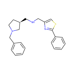 c1ccc(CN2CC[C@@H](CNCc3csc(-c4ccccc4)n3)C2)cc1 ZINC000084489099