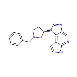 c1ccc(CN2CC[C@@H](n3cnc4cnc5[nH]ccc5c43)C2)cc1 ZINC000095580041