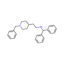 c1ccc(CN2CCC(CCNC(c3ccccc3)c3ccccc3)CC2)cc1 ZINC000013472259