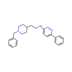 c1ccc(CN2CCC(CCNc3ccc(-c4ccccc4)nn3)CC2)cc1 ZINC000003814003