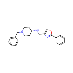 c1ccc(CN2CCC(NCc3coc(-c4ccccc4)n3)CC2)cc1 ZINC000026161192