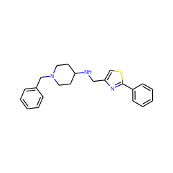 c1ccc(CN2CCC(NCc3csc(-c4ccccc4)n3)CC2)cc1 ZINC000026167972