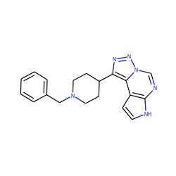 c1ccc(CN2CCC(c3nnn4cnc5[nH]ccc5c34)CC2)cc1 ZINC001772575964