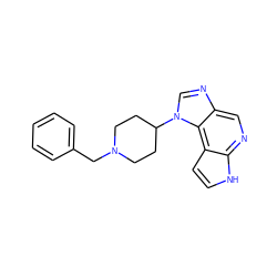 c1ccc(CN2CCC(n3cnc4cnc5[nH]ccc5c43)CC2)cc1 ZINC000095574162