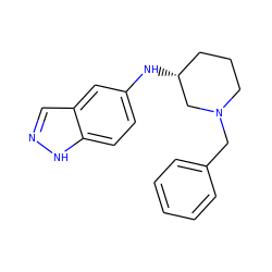 c1ccc(CN2CCC[C@@H](Nc3ccc4[nH]ncc4c3)C2)cc1 ZINC000028641431