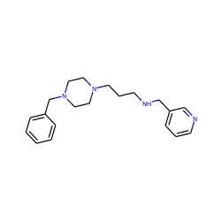 c1ccc(CN2CCN(CCCNCc3cccnc3)CC2)cc1 ZINC000075778754