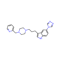 c1ccc(CN2CCN(CCCc3c[nH]c4ccc(-n5cnnc5)cc34)CC2)nc1 ZINC000022939188