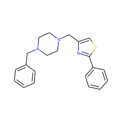 c1ccc(CN2CCN(Cc3csc(-c4ccccc4)n3)CC2)cc1 ZINC000022455064