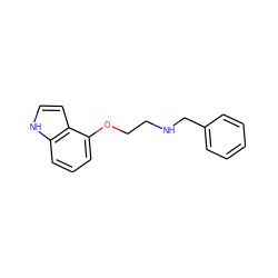 c1ccc(CNCCOc2cccc3[nH]ccc23)cc1 ZINC000001903142