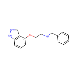 c1ccc(CNCCOc2cccc3[nH]ncc23)cc1 ZINC000003917152