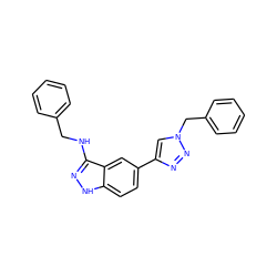 c1ccc(CNc2n[nH]c3ccc(-c4cn(Cc5ccccc5)nn4)cc23)cc1 ZINC000146440058