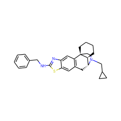 c1ccc(CNc2nc3cc4c(cc3s2)C[C@@H]2[C@@H]3CCCC[C@]43CCN2CC2CC2)cc1 ZINC000071315849