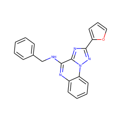 c1ccc(CNc2nc3ccccc3n3nc(-c4ccco4)nc23)cc1 ZINC000029123833