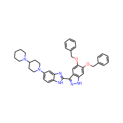 c1ccc(COc2cc3[nH]nc(-c4nc5cc(N6CCC(N7CCCCC7)CC6)ccc5[nH]4)c3cc2OCc2ccccc2)cc1 ZINC000036241937