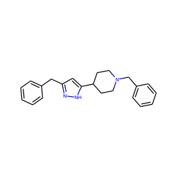 c1ccc(Cc2cc(C3CCN(Cc4ccccc4)CC3)[nH]n2)cc1 ZINC000012356149