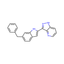 c1ccc(Cc2ccc3cc(-c4n[nH]c5cccnc45)[nH]c3c2)cc1 ZINC000066079104