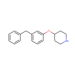 c1ccc(Cc2cccc(OC3CCNCC3)c2)cc1 ZINC001217963948