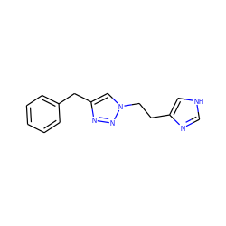 c1ccc(Cc2cn(CCc3c[nH]cn3)nn2)cc1 ZINC000066112618