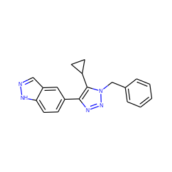 c1ccc(Cn2nnc(-c3ccc4[nH]ncc4c3)c2C2CC2)cc1 ZINC000063298293