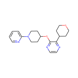 c1ccc(N2CCC(Oc3nccnc3C3CCOCC3)CC2)nc1 ZINC000096168957