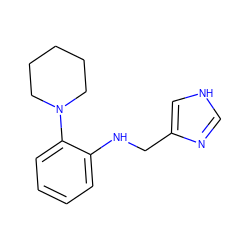 c1ccc(N2CCCCC2)c(NCc2c[nH]cn2)c1 ZINC000013860605