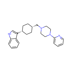 c1ccc(N2CCN(C[C@H]3CC[C@@H](c4c[nH]c5ccccc54)CC3)CC2)nc1 ZINC000100788533