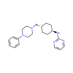 c1ccc(N2CCN(C[C@H]3CC[C@H](Nc4ncccn4)CC3)CC2)cc1 ZINC000253713749