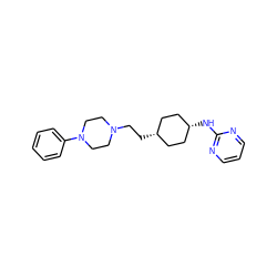 c1ccc(N2CCN(CC[C@H]3CC[C@@H](Nc4ncccn4)CC3)CC2)cc1 ZINC000103230682