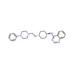 c1ccc(N2CCN(CC[C@H]3CC[C@H](Nc4ncnc5ccccc45)CC3)CC2)cc1 ZINC000253683947