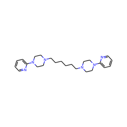 c1ccc(N2CCN(CCCCCCN3CCN(c4ccccn4)CC3)CC2)nc1 ZINC000053298110