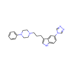 c1ccc(N2CCN(CCCc3c[nH]c4ccc(-n5cnnc5)cc34)CC2)cc1 ZINC000013794127