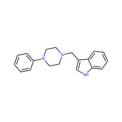 c1ccc(N2CCN(Cc3c[nH]c4ccccc34)CC2)cc1 ZINC000053151307