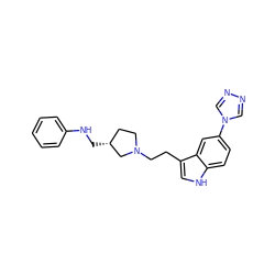 c1ccc(NC[C@@H]2CCN(CCc3c[nH]c4ccc(-n5cnnc5)cc34)C2)cc1 ZINC000013794083