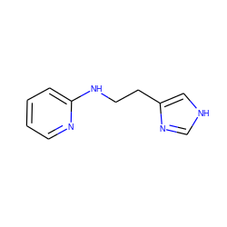 c1ccc(NCCc2c[nH]cn2)nc1 ZINC000013743049