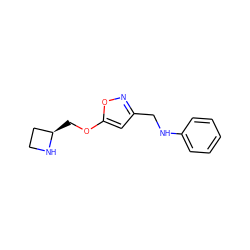 c1ccc(NCc2cc(OC[C@@H]3CCN3)on2)cc1 ZINC000095552850