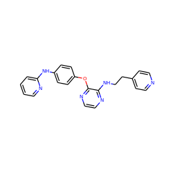 c1ccc(Nc2ccc(Oc3nccnc3NCCc3ccncc3)cc2)nc1 ZINC000139196195