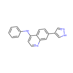 c1ccc(Nc2ccnc3cc(-c4cn[nH]c4)ccc23)cc1 ZINC001772603740