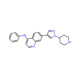 c1ccc(Nc2ccnc3cc(-c4cnn(C5CCNCC5)c4)ccc23)cc1 ZINC001772583524